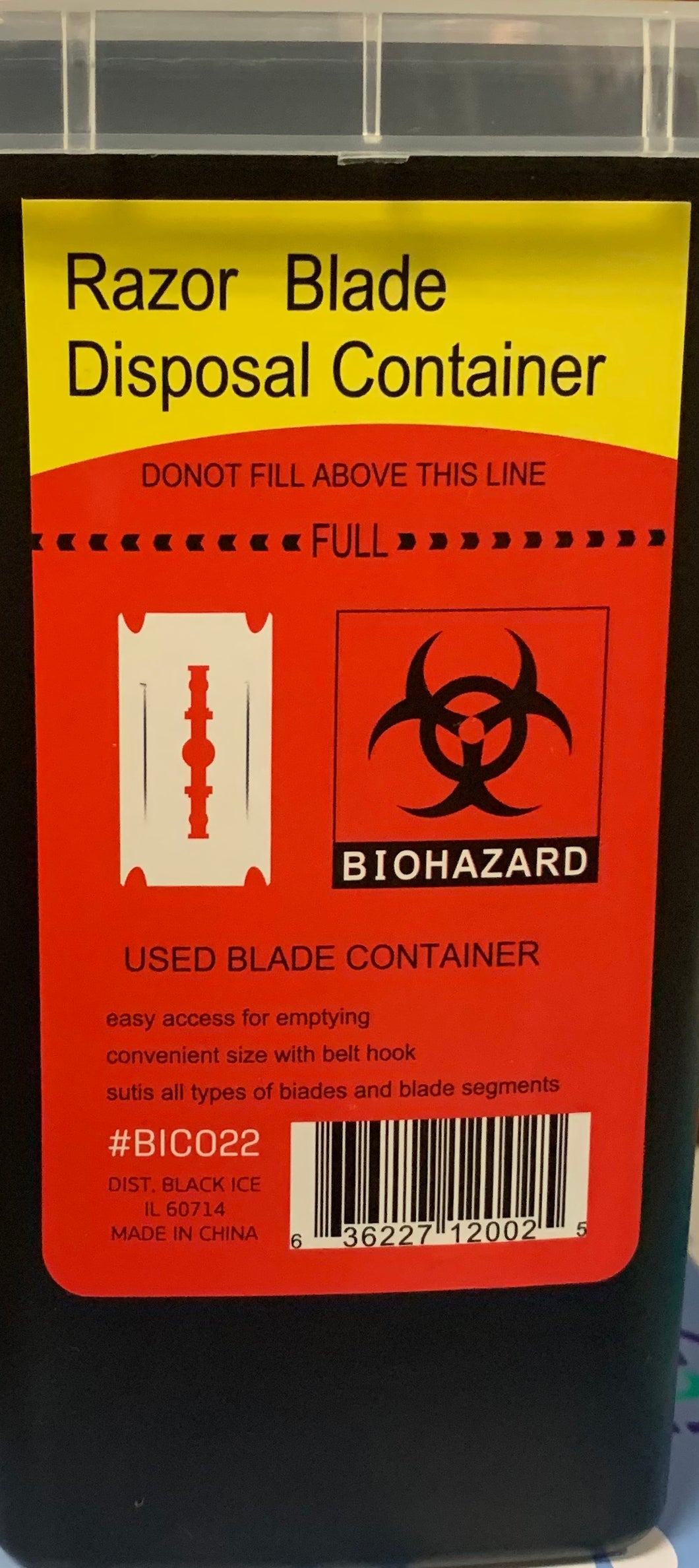 Razor Blade Disposal Container