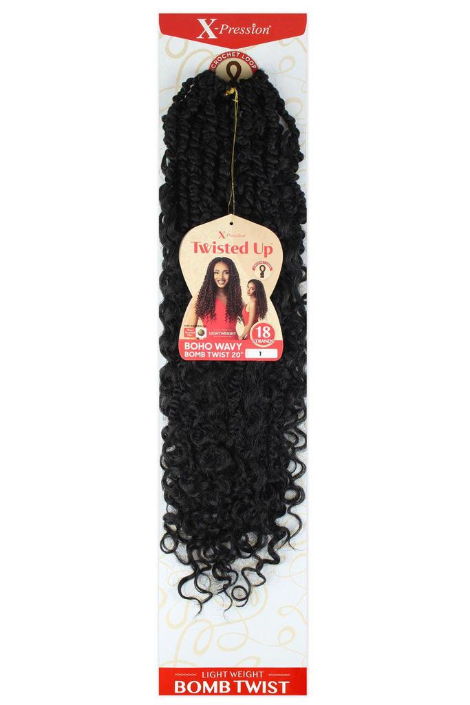 OUTRE X-PRESSION TWISTED UP BOHO WAVY BOMB TWIST SYNTHETIC CROCHET BRAIDS