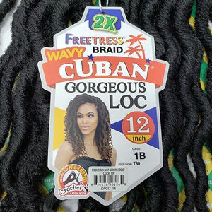 Shake N Go Freetress Braid 2X Wavy Cuban Gorgeous Loc 12"