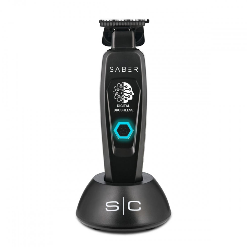 StyleCraft Saber Cordless Digital Brushless Motor Metal Trimmer - Black